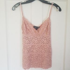 Bebe Lace Tank with Satin Tie